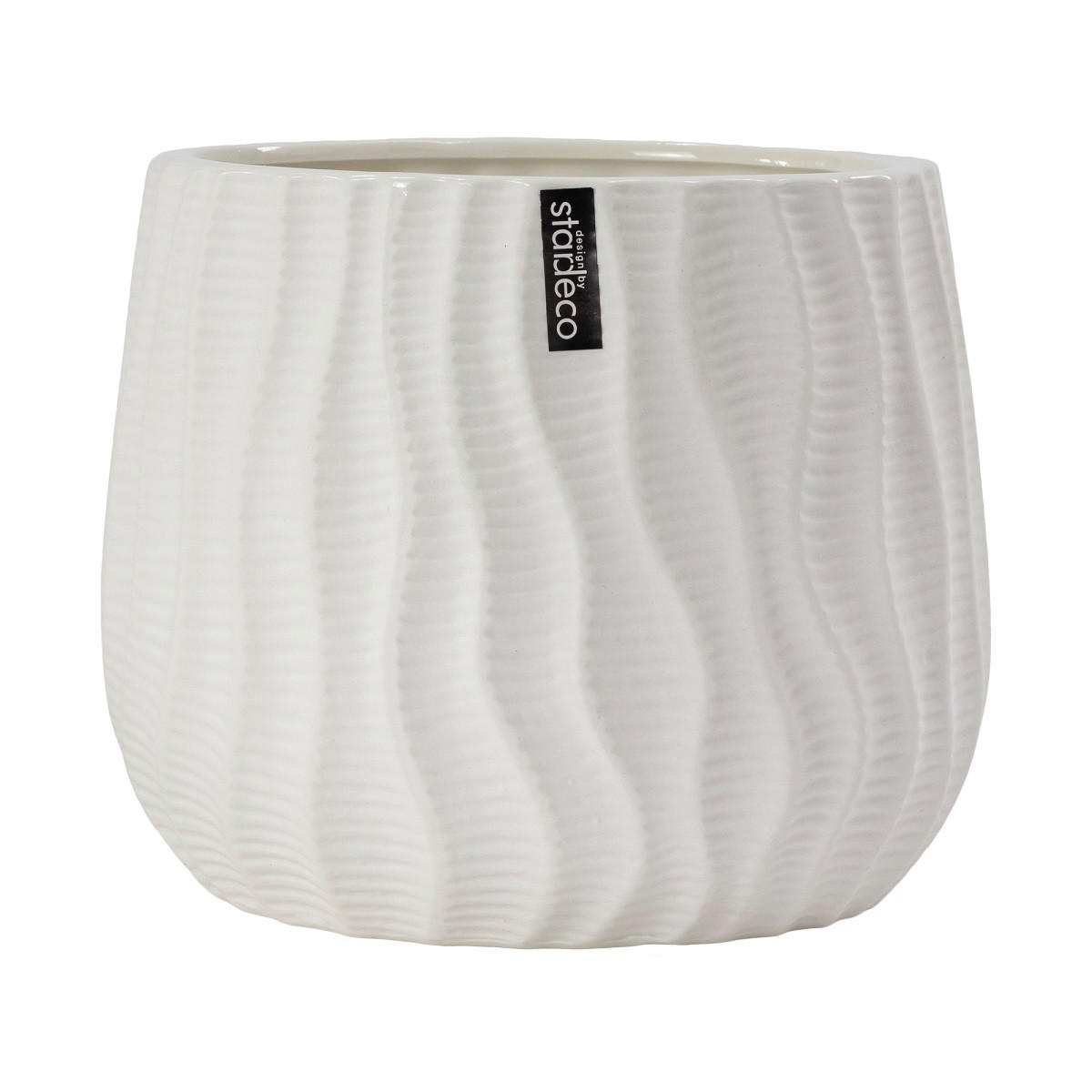 KVETNÍK keramika, 17/15/17 cm - biela, Basics, keramika (17/15/17cm)