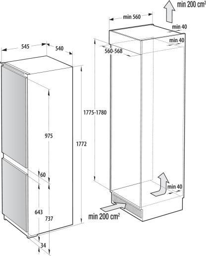 KÜHL-GEFRIER-KOMBINATION RB3B250SAWC  - Weiß, Design, Metall (54/177,2/54,5cm) - Hisense
