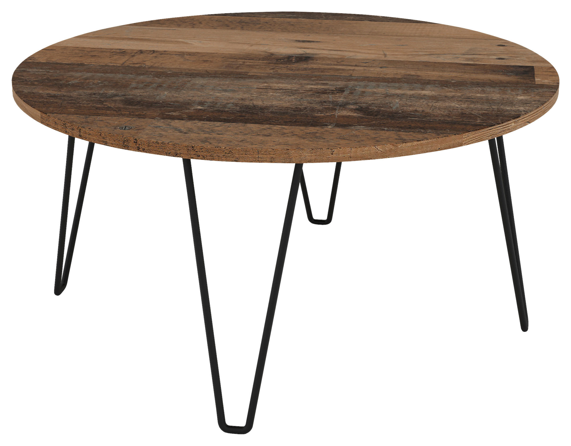 COUCHTISCH 80/80/40 cm rund Schwarz, Alteiche  - Alteiche/Schwarz, KONVENTIONELL, Holzwerkstoff/Metall (80/80/40cm) - MID.YOU