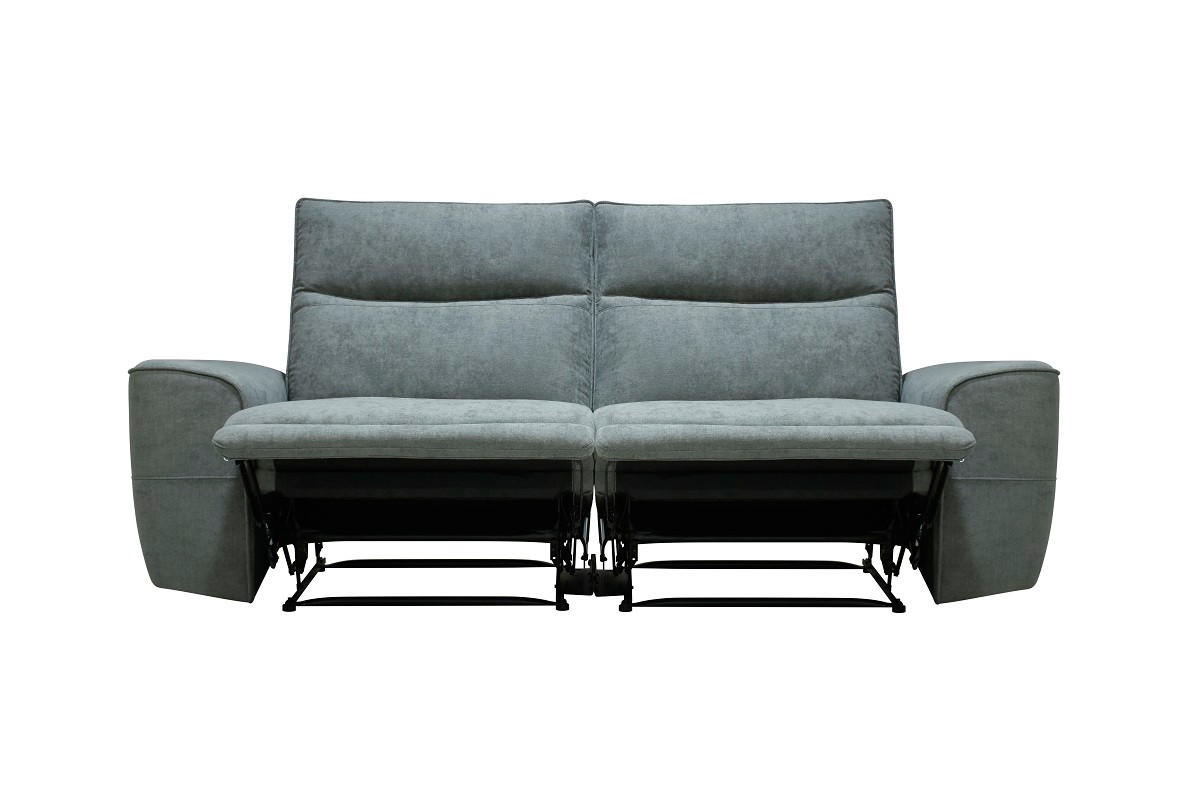 2,5 ÜLÉSES KANAPÉ fém, műanyag, textil szürke  - fekete/szürke, Konventionell, műanyag/textil (203/99/96cm) - Celina Home