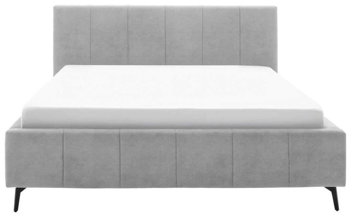 POLSTERBETT 180/200 cm  in Hellgrau  - Birkefarben/Buchefarben, Konventionell, Holz/Textil (180/200cm) - Boxxx