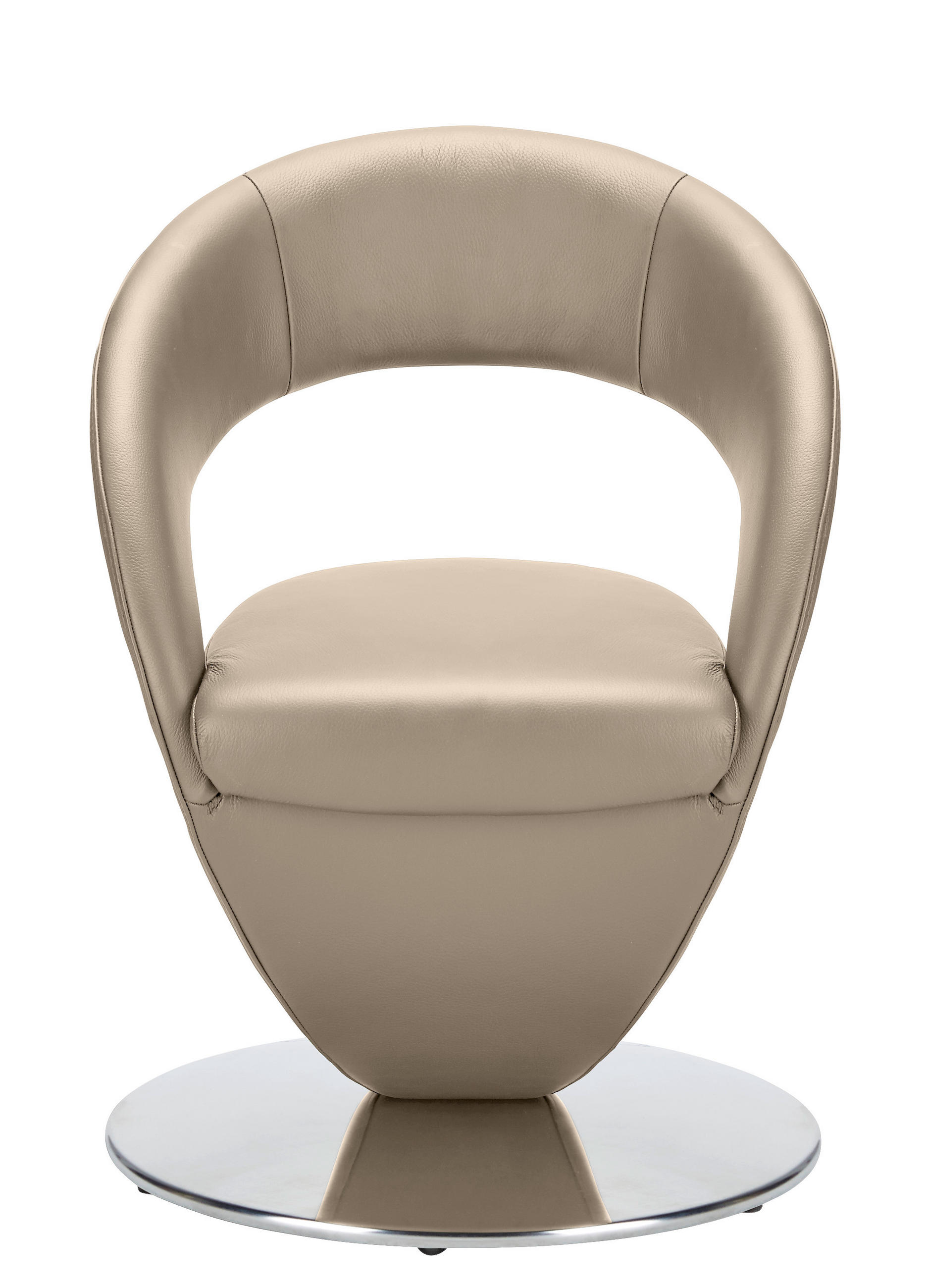 STUHL  in Stahl Mikrofaser  - Edelstahlfarben/Beige, Design, Textil/Metall (62/86/61cm) - Moderano