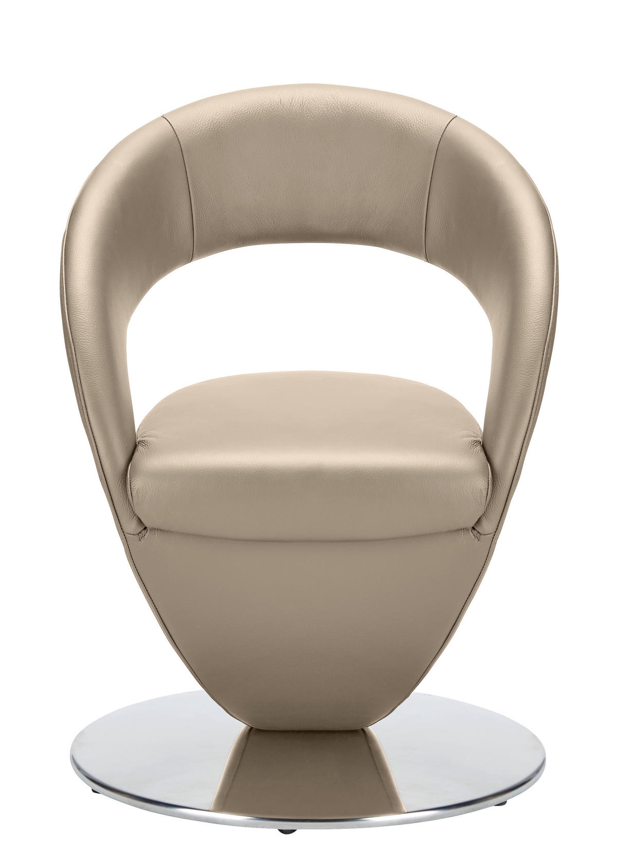 STUHL  in Stahl Mikrofaser  - Edelstahlfarben/Beige, Design, Textil/Metall (62/86/61cm) - Moderano