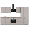 KÜCHENLEERBLOCK 330 cm   in Grau, Eiche dunkel  - Eiche dunkel/Edelstahlfarben, MODERN, Holzwerkstoff/Metall (330cm) - Nobilia