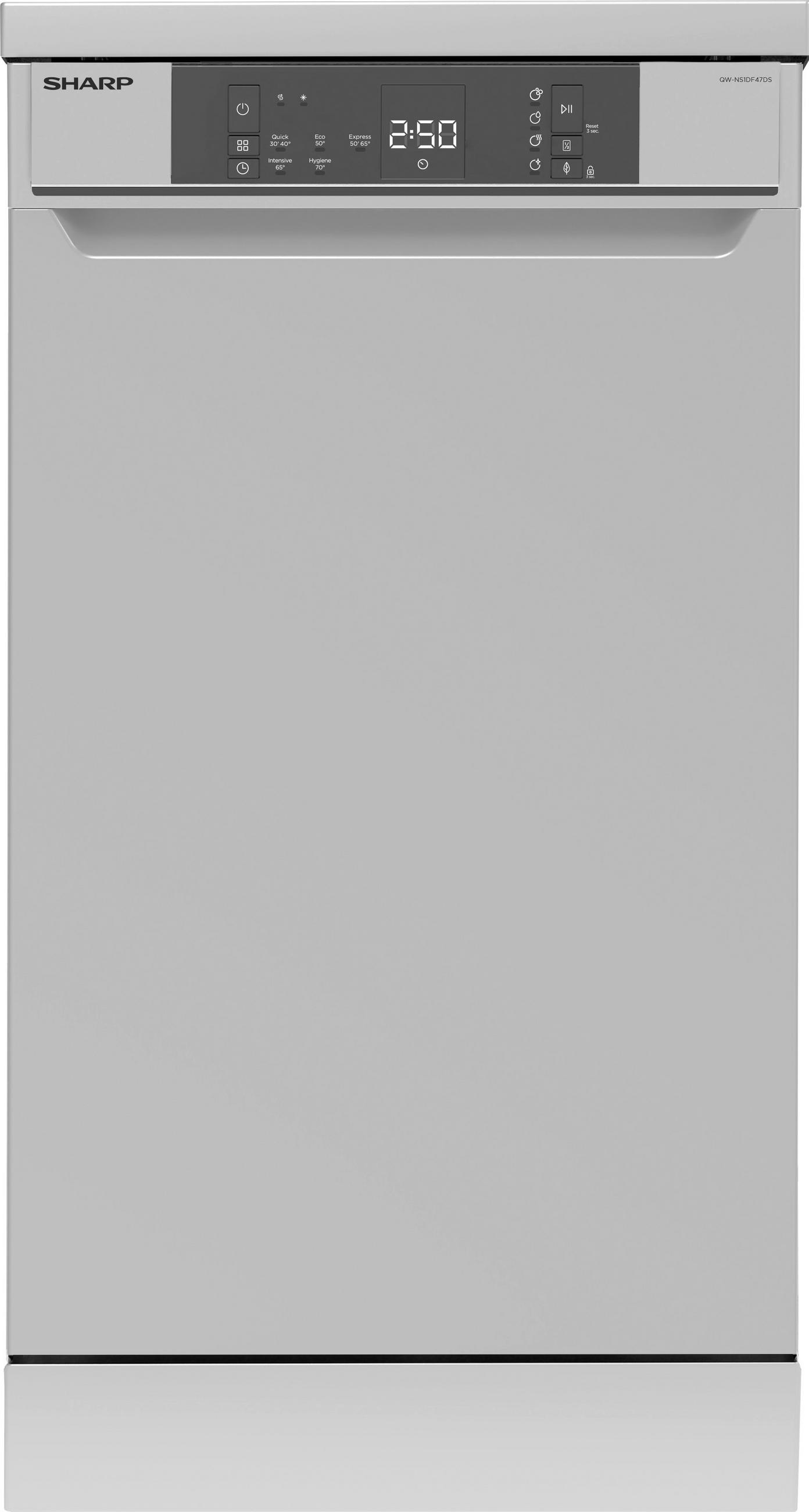 GESCHIRRSPÜLER QW-NS1DF47DS-DE  - Edelstahlfarben, KONVENTIONELL, Kunststoff/Metall (44,8/85/59,8cm) - Sharp