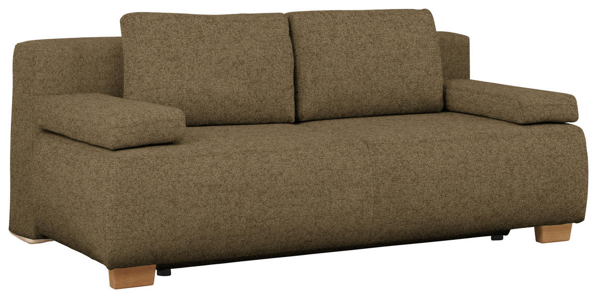 BOXSPRINGSOFA in Webstoff Hellgrün  - Naturfarben/Hellgrün, Modern, Holz/Textil (205/93/108cm) - Venda