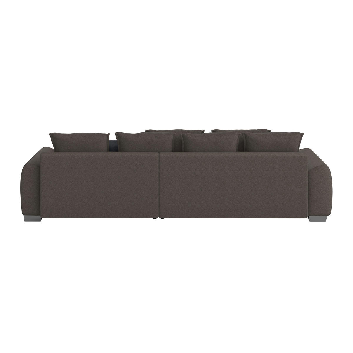 ECKSOFA in Mikrofaser Dunkelbraun  - Chromfarben/Dunkelbraun, Design, Kunststoff/Textil (320/226cm) - Carryhome