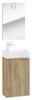 GÄSTEBAD 41 cm  - Eichefarben/Weiß, Basics, Keramik (41cm) - MID.YOU