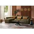 ECKSOFA  in Chenille Dunkelgrün  190/340 cm  - Dunkelgrün/Schwarz, Design, Kunststoff/Textil (190/340cm) - Belluti