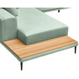 ECKSOFA  in Leinwand Mintgrün  271/318 cm  - Schwarz/Mintgrün, Design, Textil/Metall (271/318cm) - Belluti