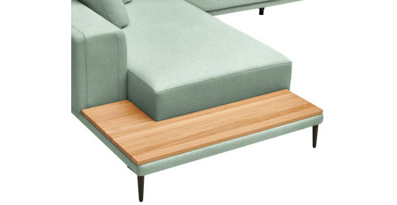 ECKSOFA  in Leinwand Mintgrün  271/318 cm  - Schwarz/Mintgrün, Design, Textil/Metall (271/318cm) - Belluti