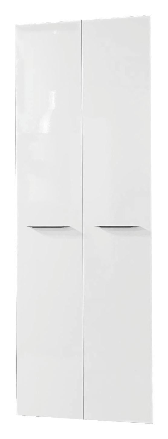 TÜRENSET - Weiß Hochglanz/Anthrazit, Design, Holzwerkstoff/Metall (75/210/1,8cm) - Carryhome