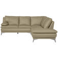 ECKSOFA Fango Echtleder  - Chromfarben/Fango, Design, Leder/Metall (242/224cm) - Novel