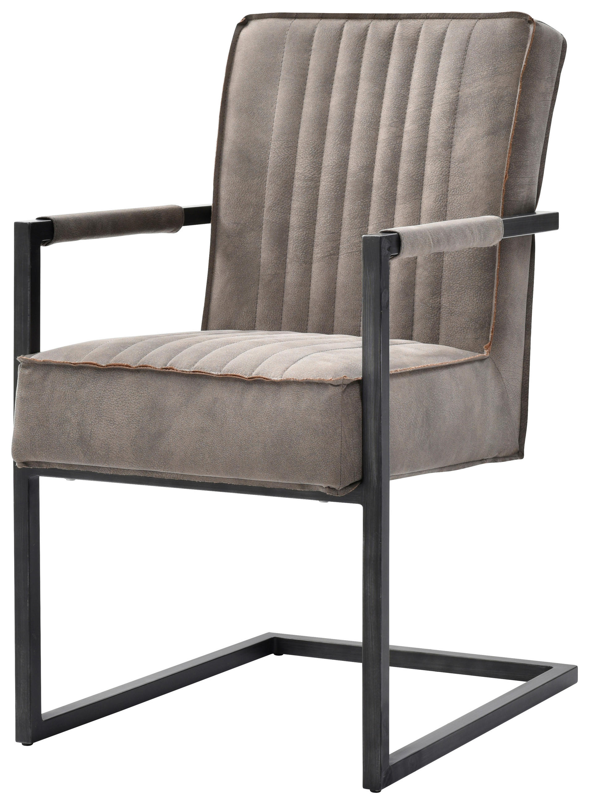 SCHWINGSTUHL  in Eisen  - Taupe/Schwarz, KONVENTIONELL, Textil/Metall (51,5/92/70cm) - MID.YOU