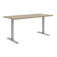 SCHREIBTISCH  Eichefarben  - Eichefarben/Weiß, KONVENTIONELL, Holzwerkstoff/Metall (160/76,8/80cm) - Voleo
