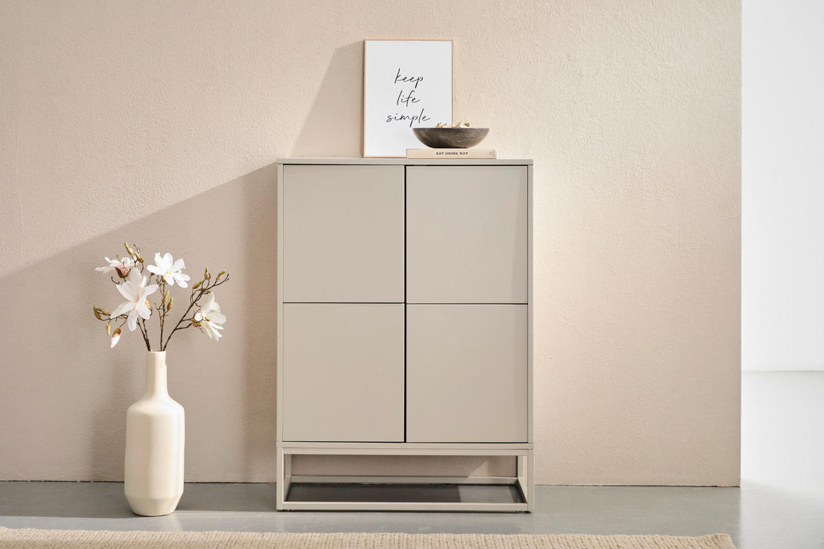 SIDEBOARD Libreville 80/110/40 cm  - Kaschmir/Beige, Design, Holzwerkstoff/Metall (80/110/40cm) - MID.YOU