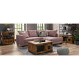 ECKSOFA in Cord Rosa  - Schwarz/Rosa, KONVENTIONELL, Holz/Textil (267/181cm) - Carryhome