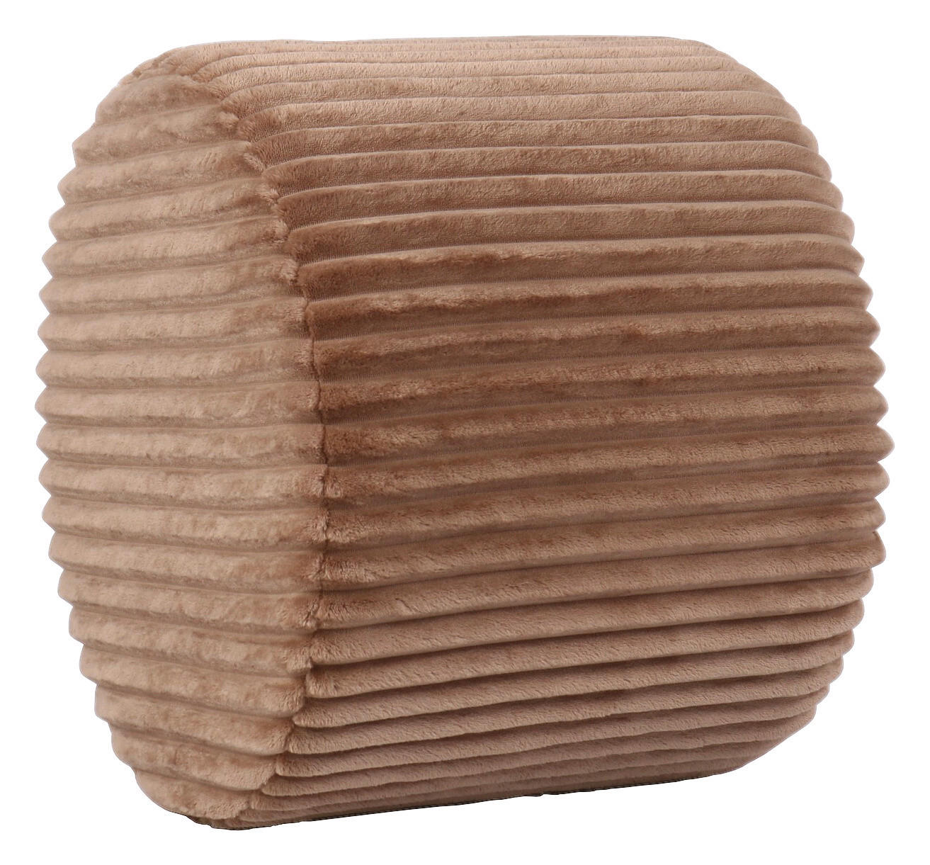 HOCKER in Holz, Textil Hellbraun  - Hellbraun, Design, Holz/Textil (49,5/41/49.5cm) - Xora