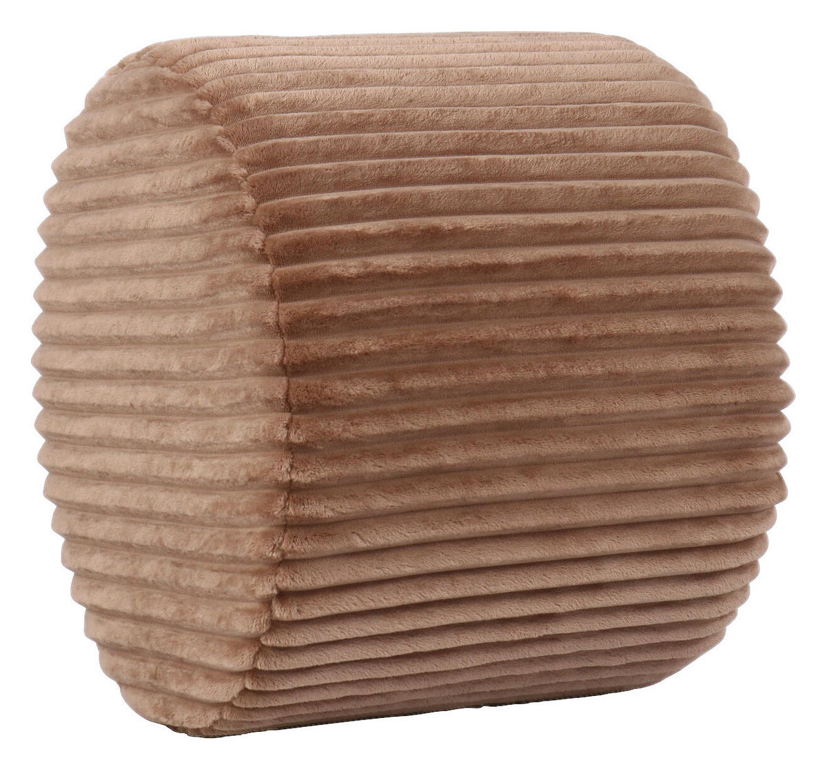 HOCKER in Holz, Textil Hellbraun  - Hellbraun, Design, Holz/Textil (49,5/41/49.5cm) - Xora