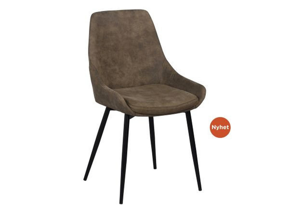 STOL sammet  - brun/svart, Klassisk, metall/textil (49/85/55cm) - Rowico