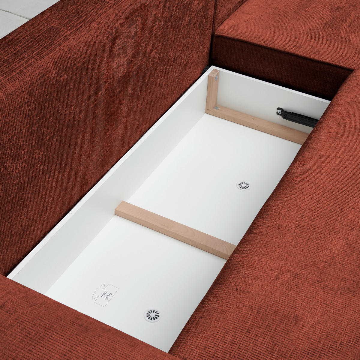 ECKSOFA in Plüsch Rostfarben  - Rostfarben/Blaugrau, Design, Kunststoff/Textil (288/152cm) - Xora