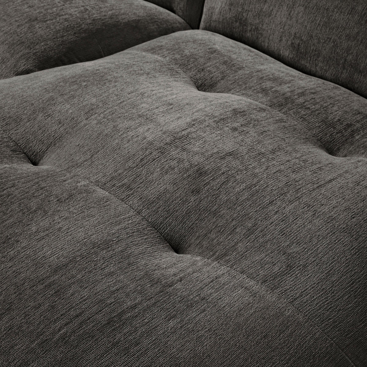 ECKSOFA in Chenille Anthrazit  - Anthrazit/Schwarz, Modern, Kunststoff/Textil (269/184cm) - Trendmanufaktur