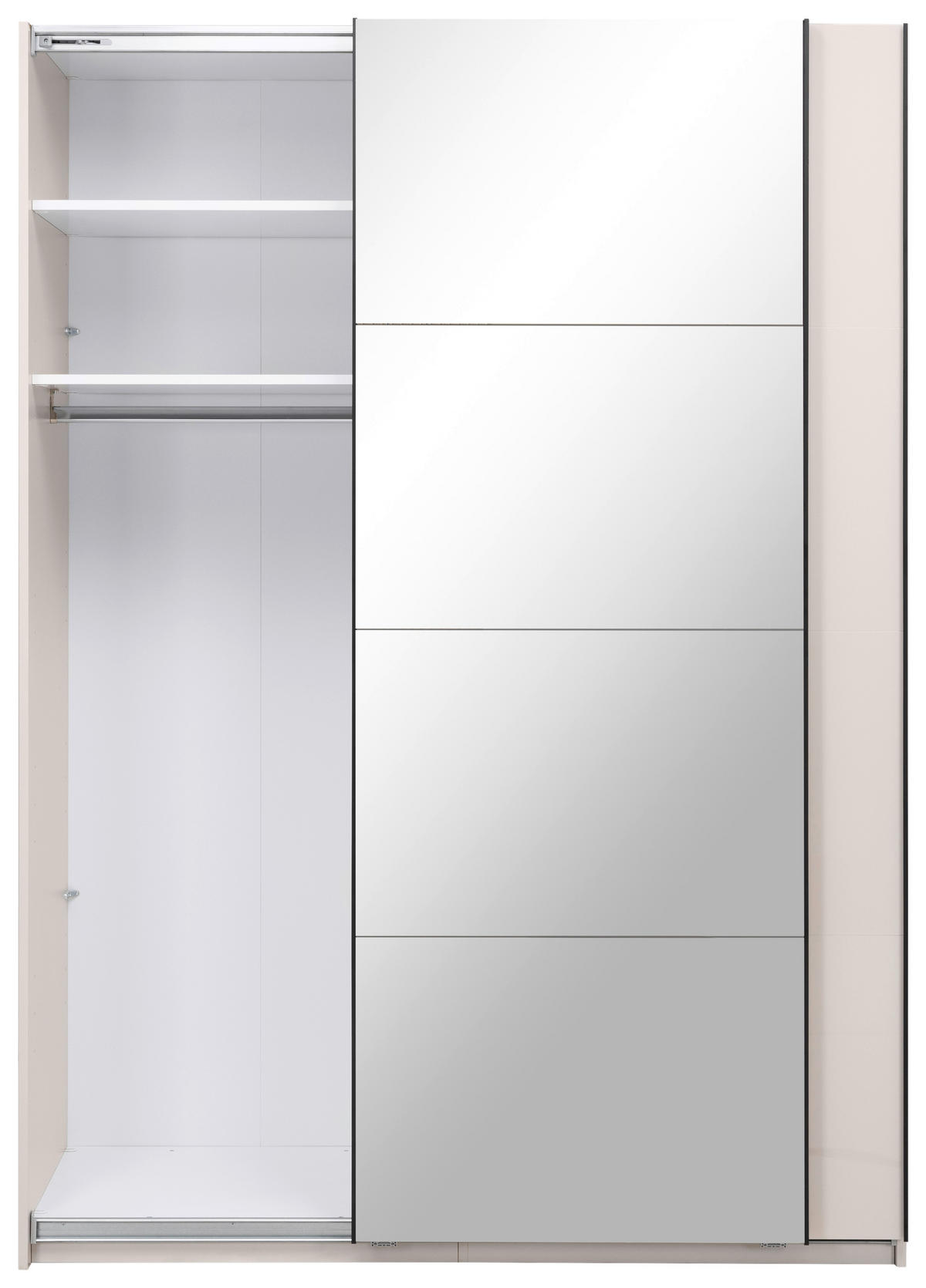 SCHIEBETÜRENSCHRANK 150/210/62 cm 2-türig Kaschmir  - Kaschmir/Schwarz, MODERN, Holzwerkstoff/Metall (150/210/62cm) - MID.YOU