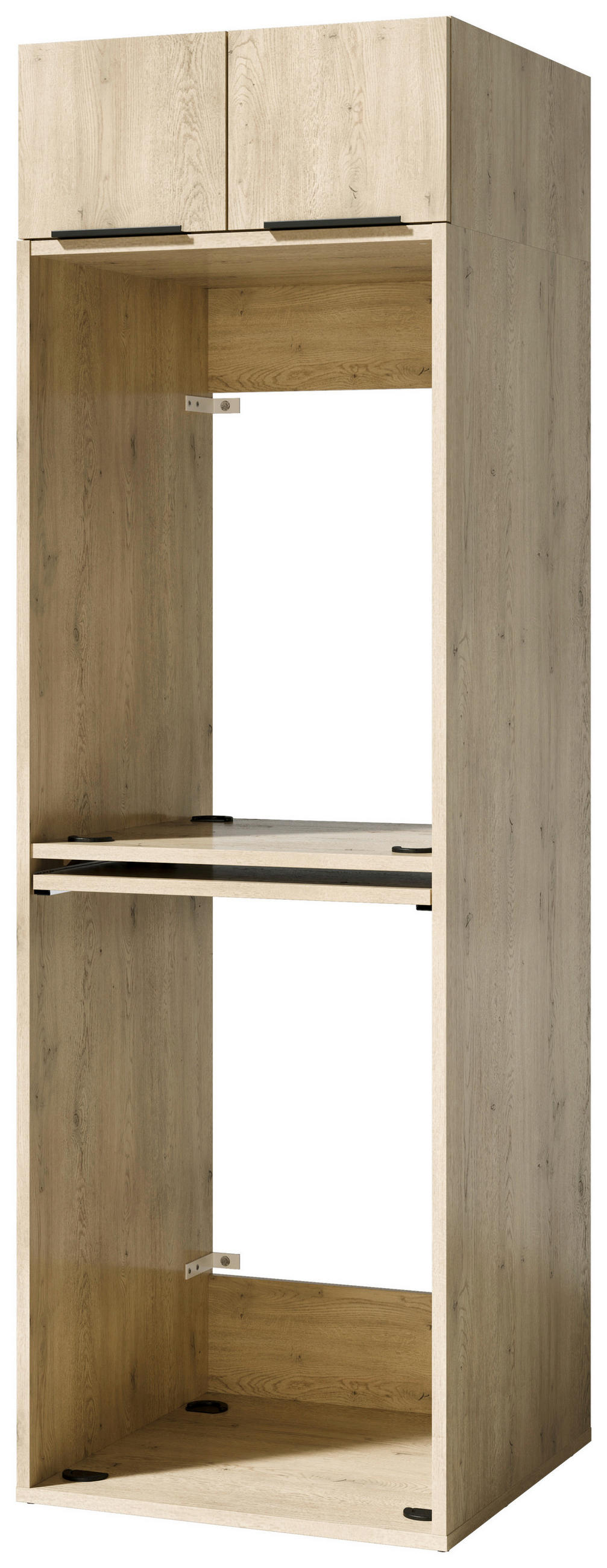 WASCHMASCHINENSCHRANK 70/220/68 cm  in Eichefarben  - Eichefarben/Schwarz, Basics, Holzwerkstoff/Kunststoff (70/220/68cm) - MID.YOU