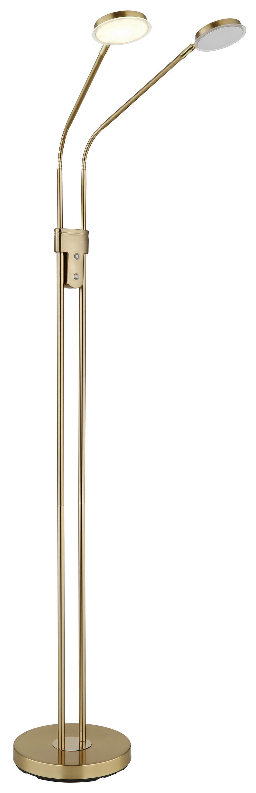 LED-STEHLEUCHTE Silvio 93/25 cm  - Messingfarben/Schwarz, Design, Kunststoff/Metall (93/25cm) - Globo