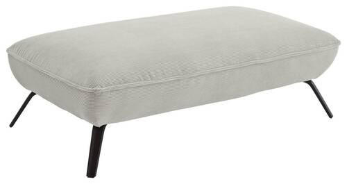 HOCKER in Textil Creme  - Creme/Schwarz, Design, Textil/Metall (142/43/80cm) - Moderano