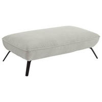 HOCKER in Textil Creme  - Creme/Schwarz, Design, Textil/Metall (142/43/80cm) - Moderano