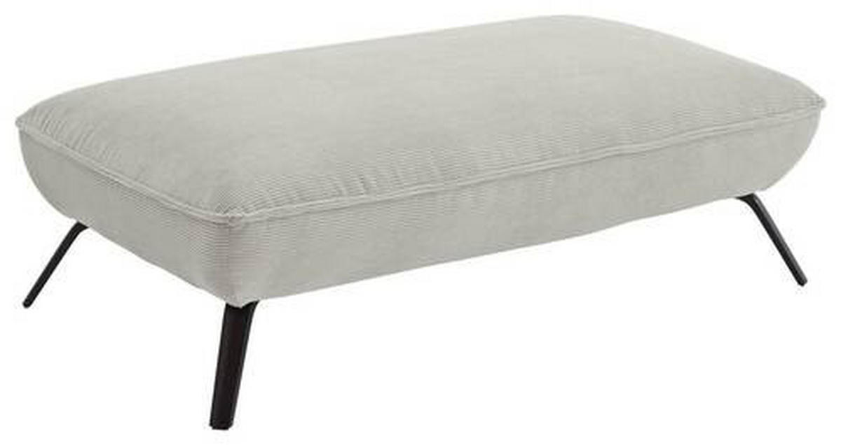 HOCKER in Textil Creme  - Creme/Schwarz, Design, Textil/Metall (142/43/80cm) - Moderano