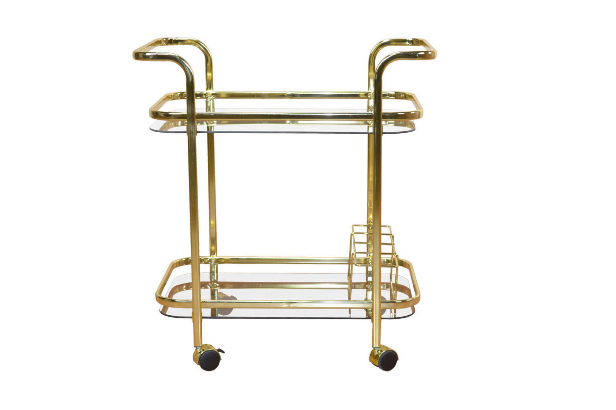 SERVIERWAGEN Messingfarben  - Messingfarben, Design, Glas/Kunststoff (44/69/75cm) - MID.YOU