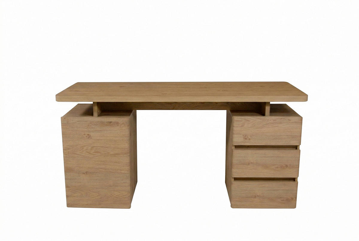 SCHREIBTISCH 150/55/75,5 cm Eichefarben Stauraum, seitenverkehrt montierbar, in verschiedenen Holz-Dekoren erhältlich  - Eichefarben, KONVENTIONELL, Holzwerkstoff (150/55/75,5cm) - MID.YOU