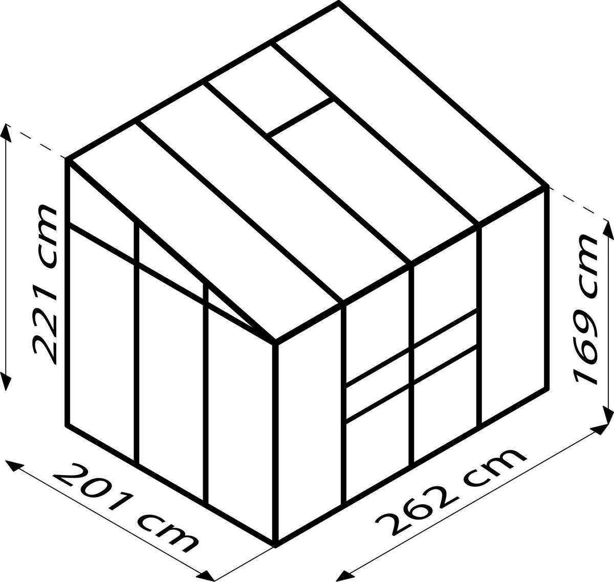 ANLEHN-GEWÄCHSHAUSBAUSATZ  - Schwarz, Basics, Kunststoff/Metall (262,1/220,8/201,4cm)