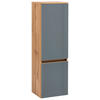 MIDISCHRANK 40/130/35 cm  - Eichefarben/Silberfarben, KONVENTIONELL, Glas/Holzwerkstoff (40/130/35cm) - Held