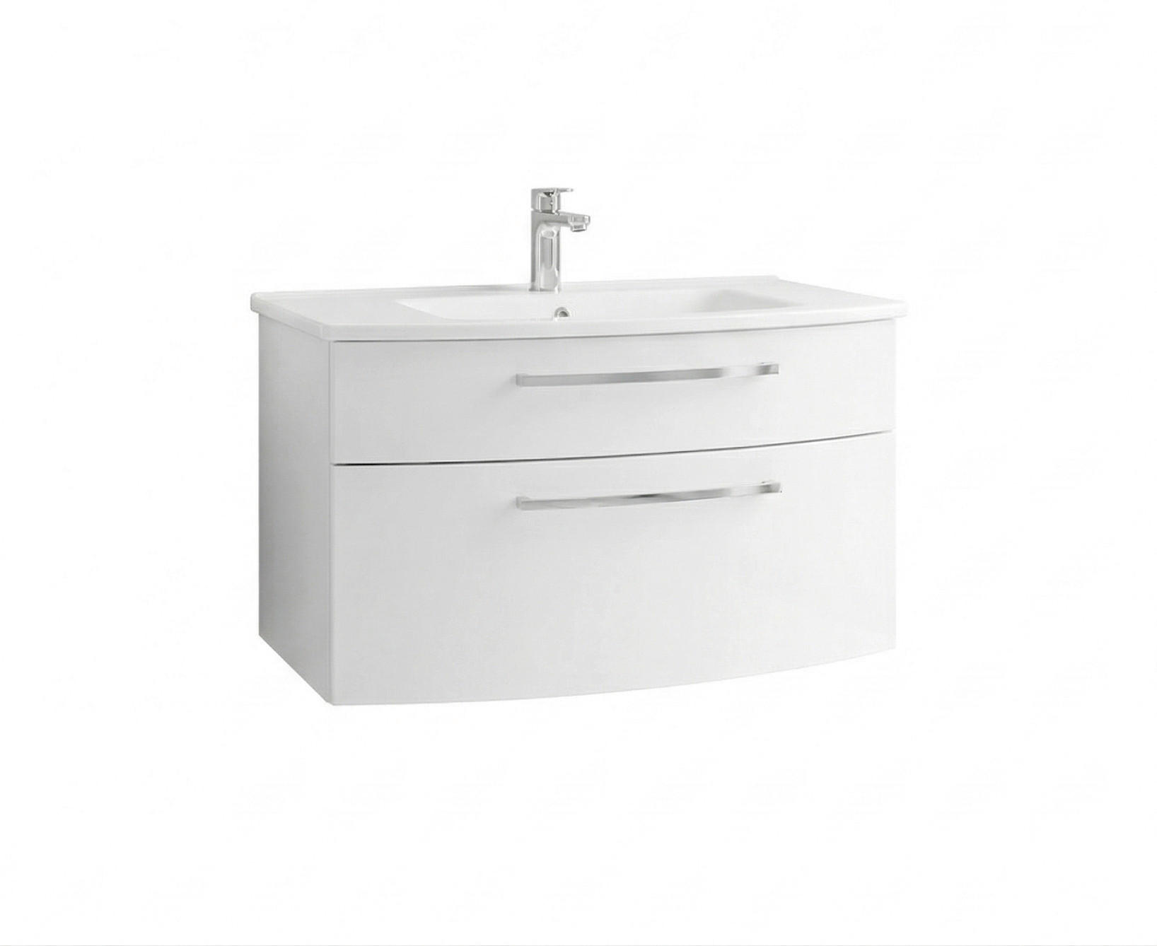 ELEMENT ISPOD UMIVAONIKA  bijela  bijela visoki sjaj  - bijela/boje kroma, Design, kamen/drvni materijal