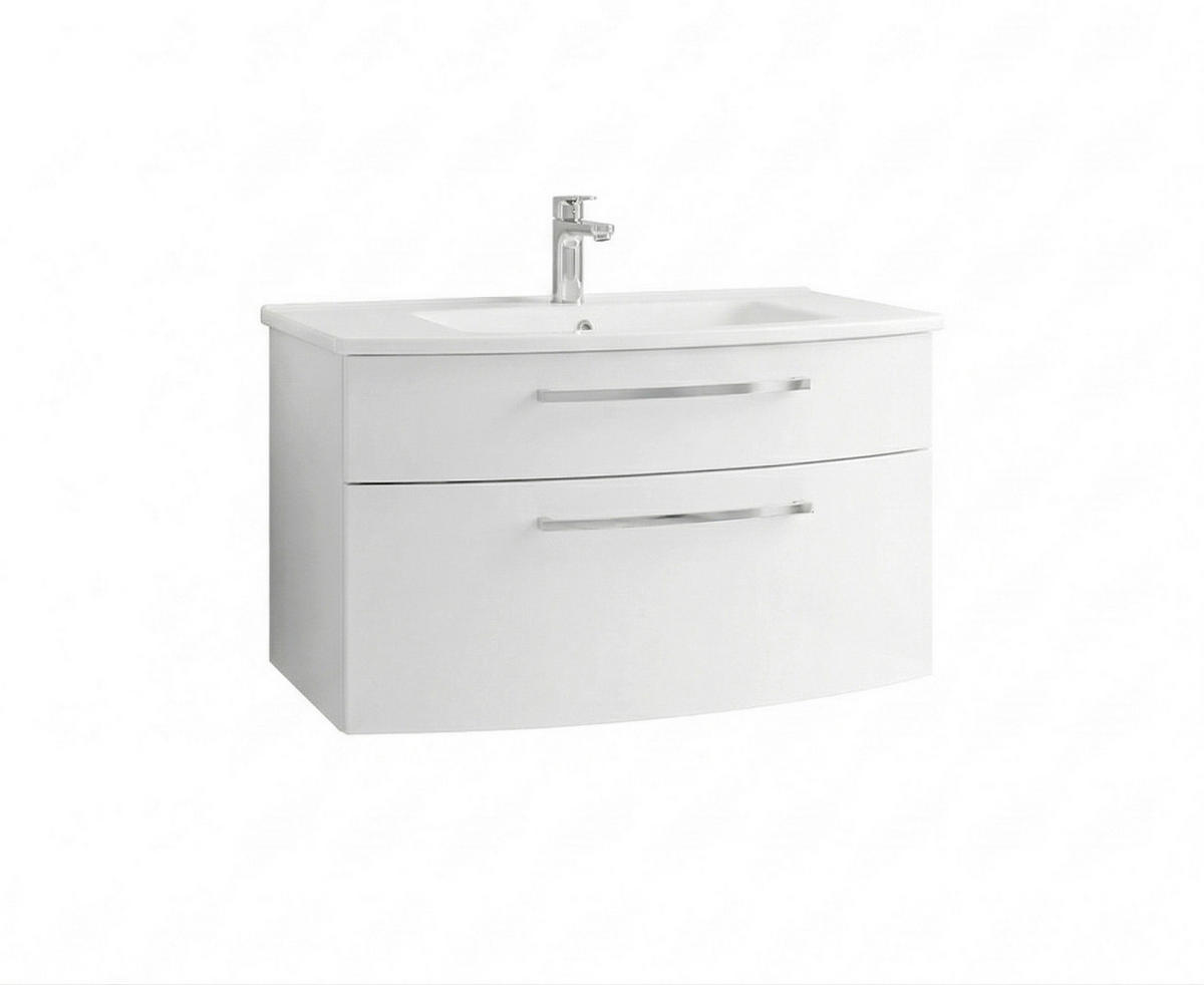 ELEMENT ISPOD UMIVAONIKA  bijela  bijela visoki sjaj  - bijela/boje kroma, Design, kamen/drvni materijal