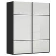 SCHWEBETÜRENSCHRANK 162/223/68 cm 2-türig Schwarz, Weiß  - Schwarz/Weiß, KONVENTIONELL, Glas/Holzwerkstoff (162/223/68cm) - Novel