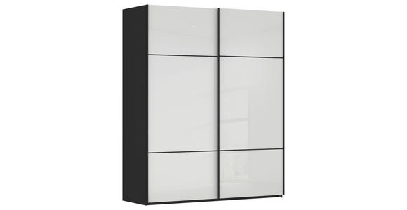 SCHWEBETÜRENSCHRANK 162/223/68 cm 2-türig Schwarz, Weiß - Schwarz/Weiß, KONVENTIONELL, Glas/Holzwerkstoff (162/223/68cm) - Novel