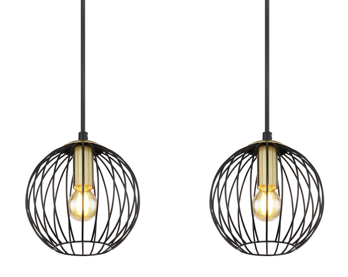 HÄNGELEUCHTE 100/16/150 cm    - Messingfarben/Schwarz, Basics, Metall (100/16/150cm) - Globo