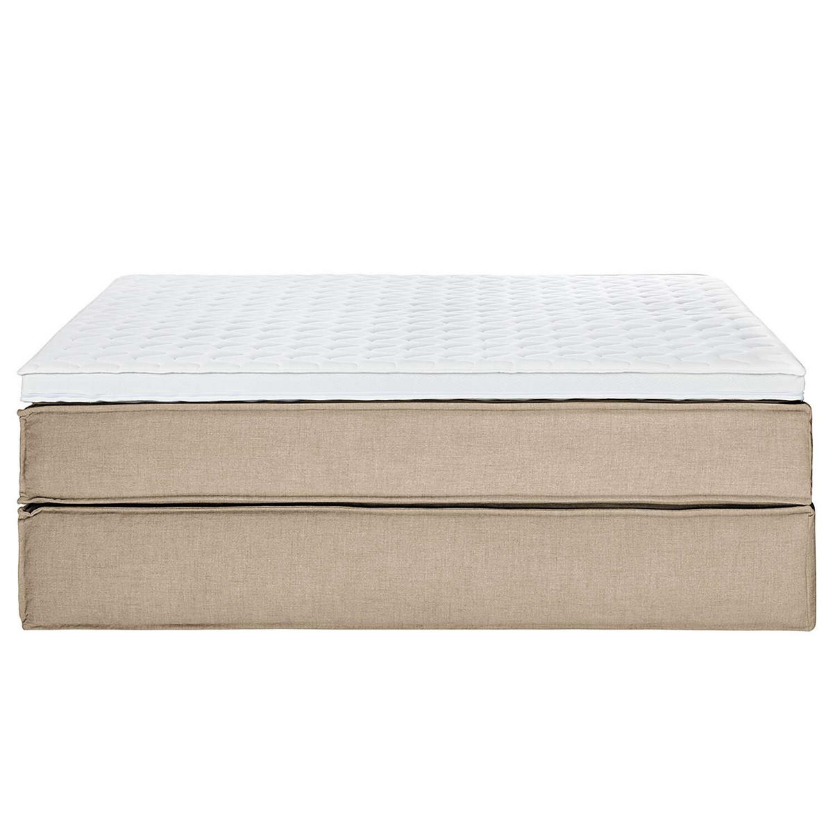 BOXSPRINGBETT 200/200 cm  in Beige  - Beige/Schwarz, Design, Textil (200/200cm) - home24