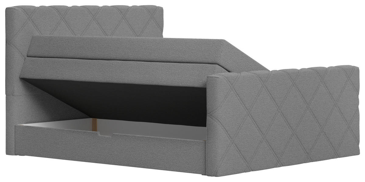 BOXSPRINGBETT 180/200 cm  in Grau  - Schwarz/Grau, KONVENTIONELL, Textil (180/200cm) - Esposa