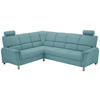 ECKSOFA in Webstoff Blau  - Blau/Silberfarben, Design, Holz/Kunststoff (219/270cm) - Livetastic