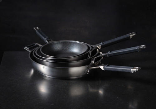 BRATPFANNE Silence Pro 28 cm  - Edelstahlfarben/Schwarz, Basics, Metall (28cm) - Rösle
