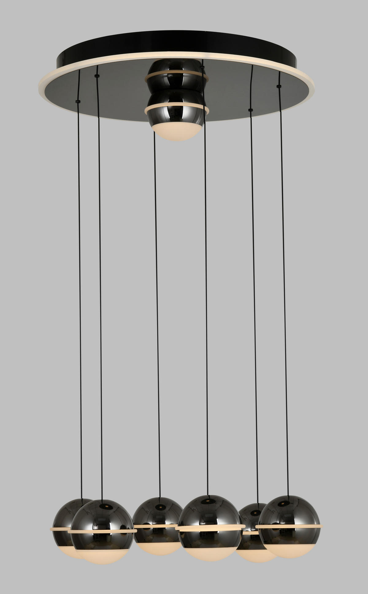 LED-HÄNGELEUCHTE Biarritz 46/150/46 cm  - Schwarzchrom, Design, Kunststoff/Metall (46/150/46cm)