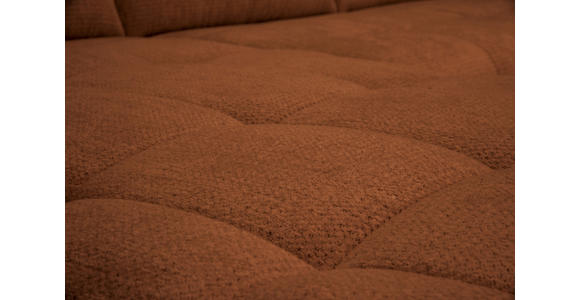 ECKSOFA Dunkelorange Chenille Armlehnenkissen, Rücken echt, Sitztiefenverstellung  - Dunkelorange/Schwarz, KONVENTIONELL, Textil/Metall (215/313cm) - Hom`in