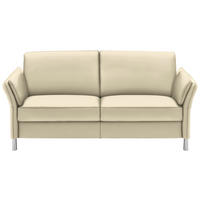 2,5-SITZER in Echtleder Ecru  - Ecru/Alufarben, Design, Leder/Metall (164/82/99cm) - Dieter Knoll
