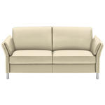 3-SITZER-SOFA Latina in Echtleder Ecru   - Ecru/Alufarben, Design, Leder/Metall (190/82/99cm) - Dieter Knoll