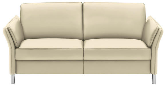3-SITZER-SOFA Latina in Echtleder Ecru   - Ecru/Alufarben, Design, Leder/Metall (190/82/99cm) - Dieter Knoll